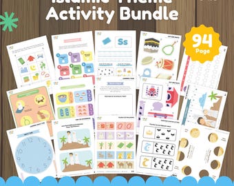 Islamic Activity Bundle for Kids | Ramadan Printable Worksheets | Muslim Kids Learning Pack | Preschool Islamic Activities | Homeschool