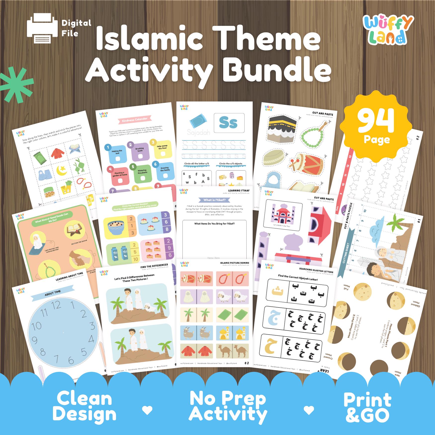 Islamic Activity Bundle for Kids | Ramadan Printable Worksheets