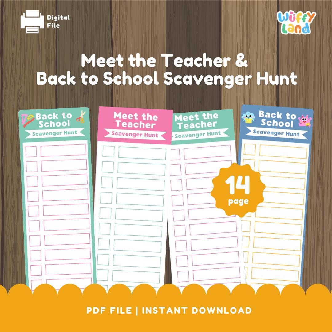 Meet the Teacher & Back to School Scavenger Hunt - First Week of School ...