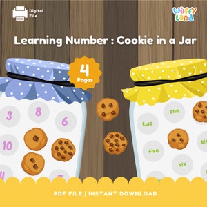 Cookie Jar Counting Activity, Numbers 1-10 Count, Count activities for toddler, Homeschool Learning, Preschool Printable, Counting worksheet