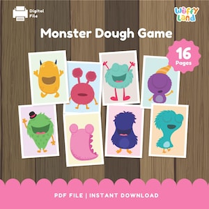 Monster Playdough Mats Activity - Fine Motor Dough Game for Kids