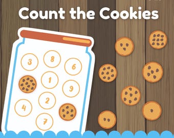 Cookie Number Match Printable | Preschool Math Activity | Counting Game for Kids | Toddler Number Learning Worksheet | Busy Book Math PDF