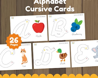 Alphabet Cursive Cards Handwriting Practice Letter Tracing Sheets for Kids