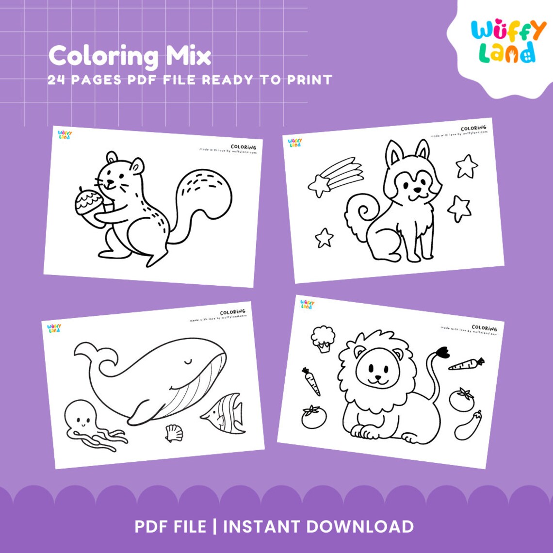 Coloring Mix Theme, Preschool Activity, Kindergarten Activity ...
