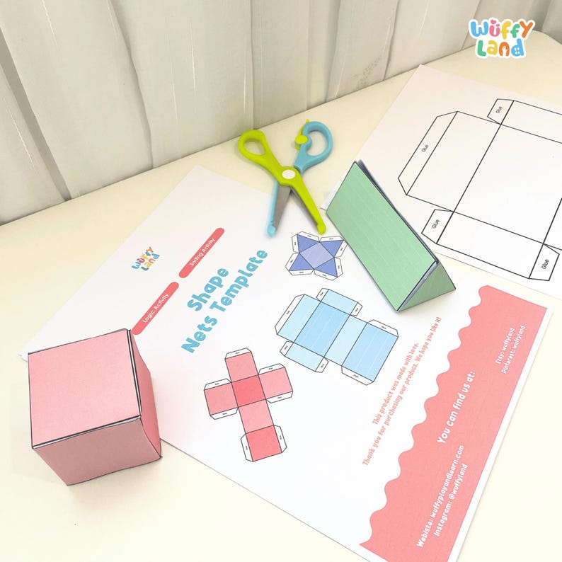 Modelli di reticoli di forme 3D per centri di matematica / Forme geometriche stampabili per attività STEM di istruzione domiciliare nella scuola primaria immagine 3