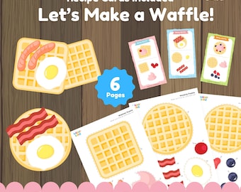 Waffle Pretend Play Set | Toddler & Preschool Role Playing Activity | Printable Puzzle Learning Childcare Activities