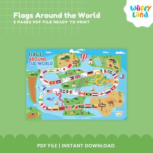 Flags of the World Board Game Printable | Geography Activity for Kids ...
