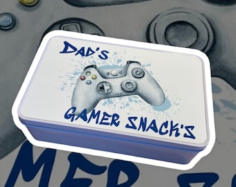 Dad - Daddy - Gramps - Grandad - Personalised GAMER SNACKS - sweet tin Fathers day, fathers day gift.