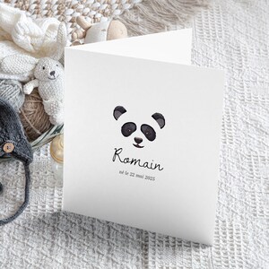Faire-part naissance Panda, faire-part garçon (avec photo) - 100% Personnalisable