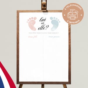 Affiche prédiction naissance | Pronostics jeux futur bébé, fête prénatale | Affiche pour baby shower - gender reveal | Fichiers PDF