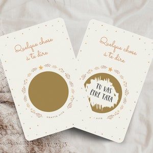 tata - Carte annonce grossesse à gratter / Carte à gratter personnalisable / Annonce grossesse tata