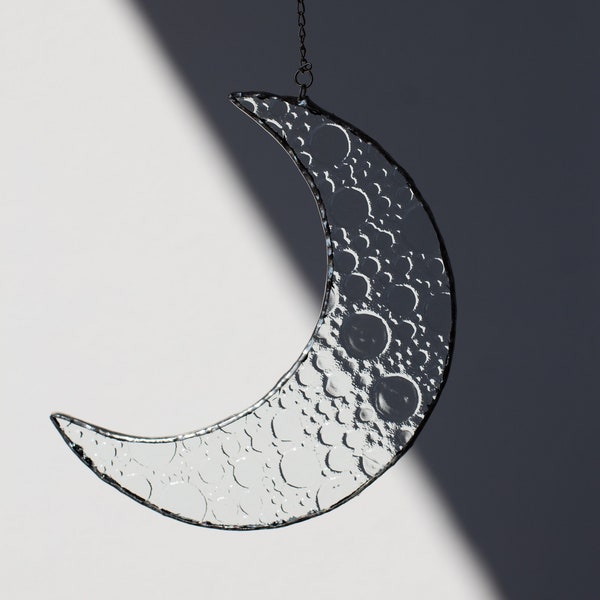 Stained glass Moon, Hanging moon, Moon Phase Suncatcher, Hanging Moon for Windows, Hanging Decoration for Windows