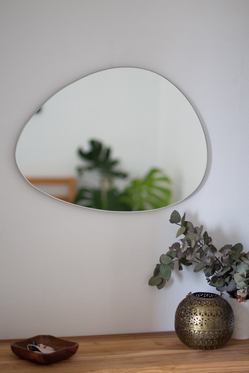 Asymmetrical Wall Mirror, Organic mirror, Irregular mirror, Aesthetic Mirror Wall Decor, Decorative mirror, Hanging Mirror, Wall decoration image 3