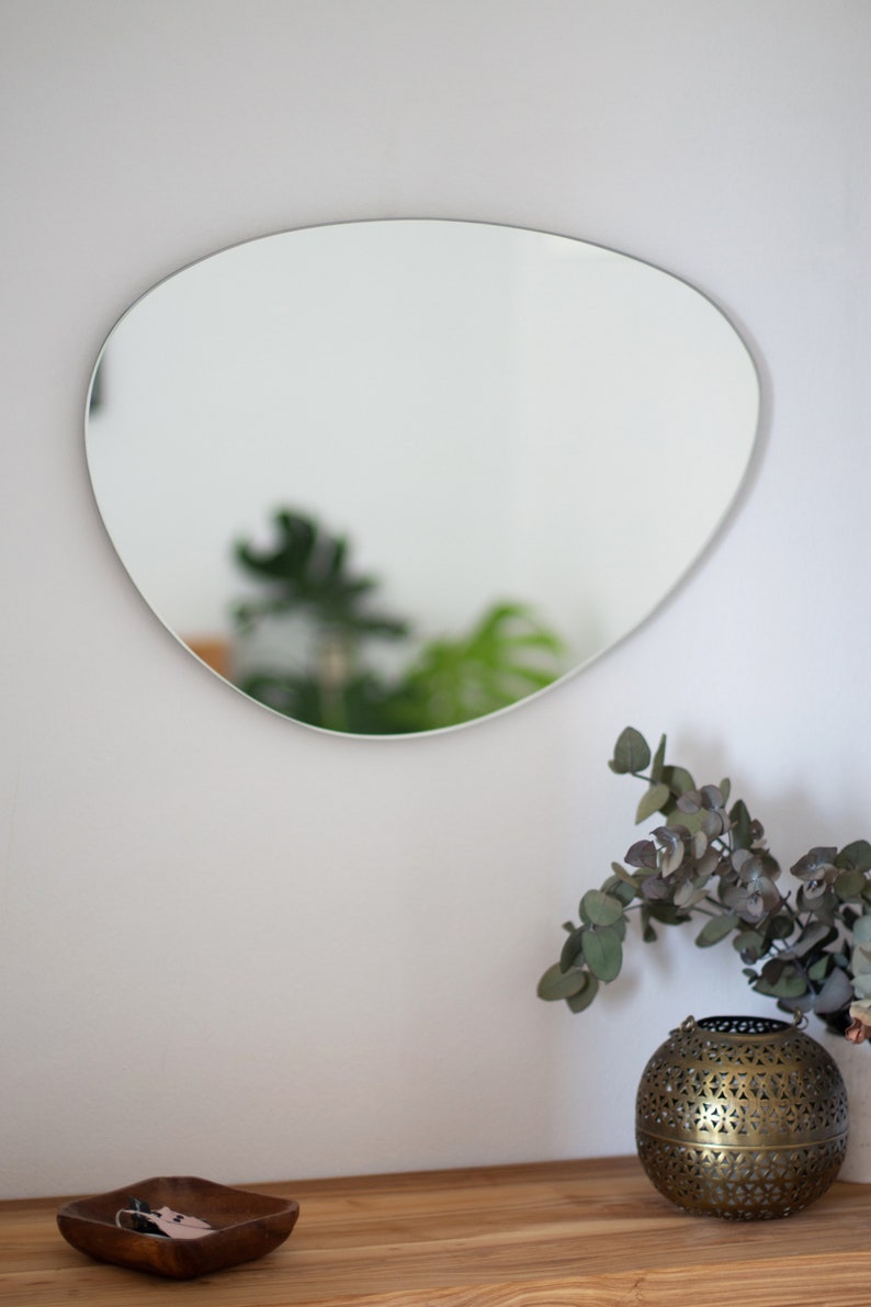 Asymmetrical Wall Mirror, Organic mirror, Irregular mirror, Aesthetic Mirror Wall Decor, Decorative mirror, Hanging Mirror, Wall decoration image 4