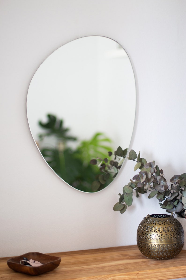 Asymmetrical Wall Mirror, Organic mirror, Irregular mirror, Aesthetic Mirror Wall Decor, Decorative mirror, Hanging Mirror, Wall decoration image 2