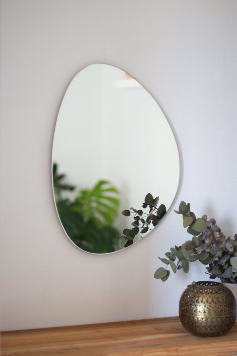 Asymmetrical Wall Mirror, Organic mirror, Irregular mirror, Aesthetic Mirror Wall Decor, Decorative mirror, Hanging Mirror, Wall decoration image 1
