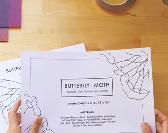 Beautiful Butterfly Stained Glass Pattern - Digital Download for Crafts - DIY Butterfly Stained Glass Pattern - Instant Digital Download PDF