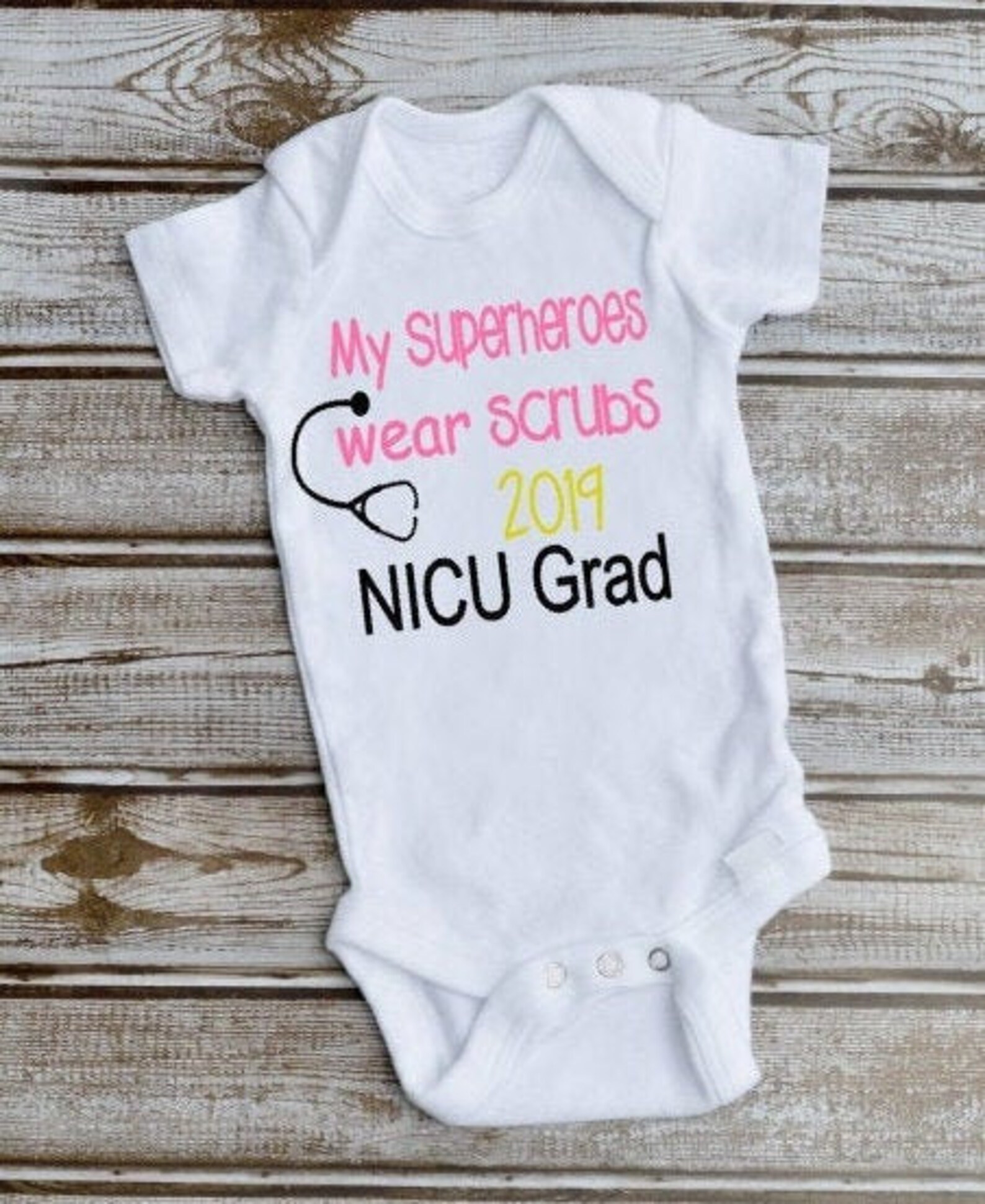 NICU Grad Onesie® My Superheroes Wear Scrubs Onesie® NICU Etsy