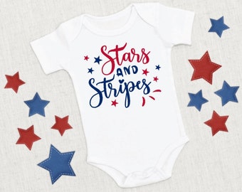 1st Independence Day Girl Onesie\u00ae Little Miss Independent Onesie\u00ae for First Fourth of July Personalized Girl Name 1st 4th of July Onesie\u00ae