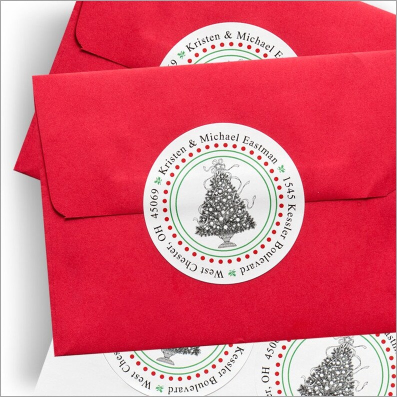 24 Holiday Address Seals / Christmas Return Address Stickers / Etsy