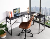 Modern L-Shaped Desk Corner Computer Desk PC Latop Study Table Workstation Wood Style Large Gaming Desk for Home Office