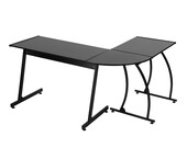 Corner Study large desk Writing Computer Desk Makeup Table Drawing Desk for Adluts and Children Black