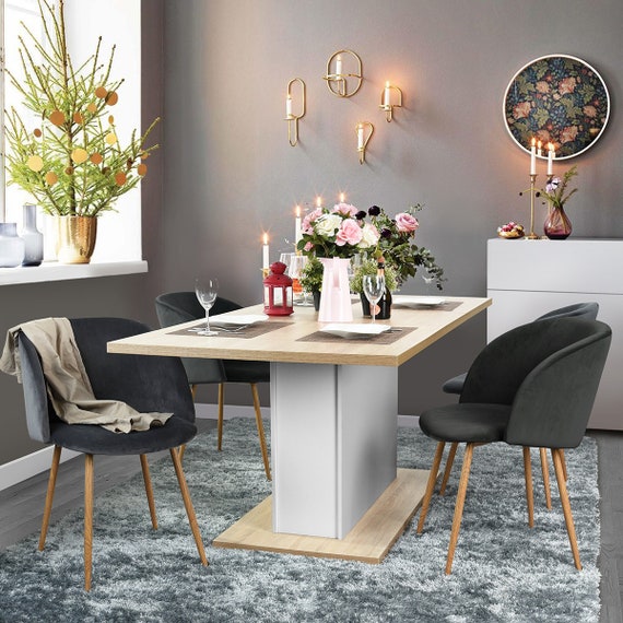 Extendable Dining Table Modern Design For 6 8 People 160 205cm Etsy