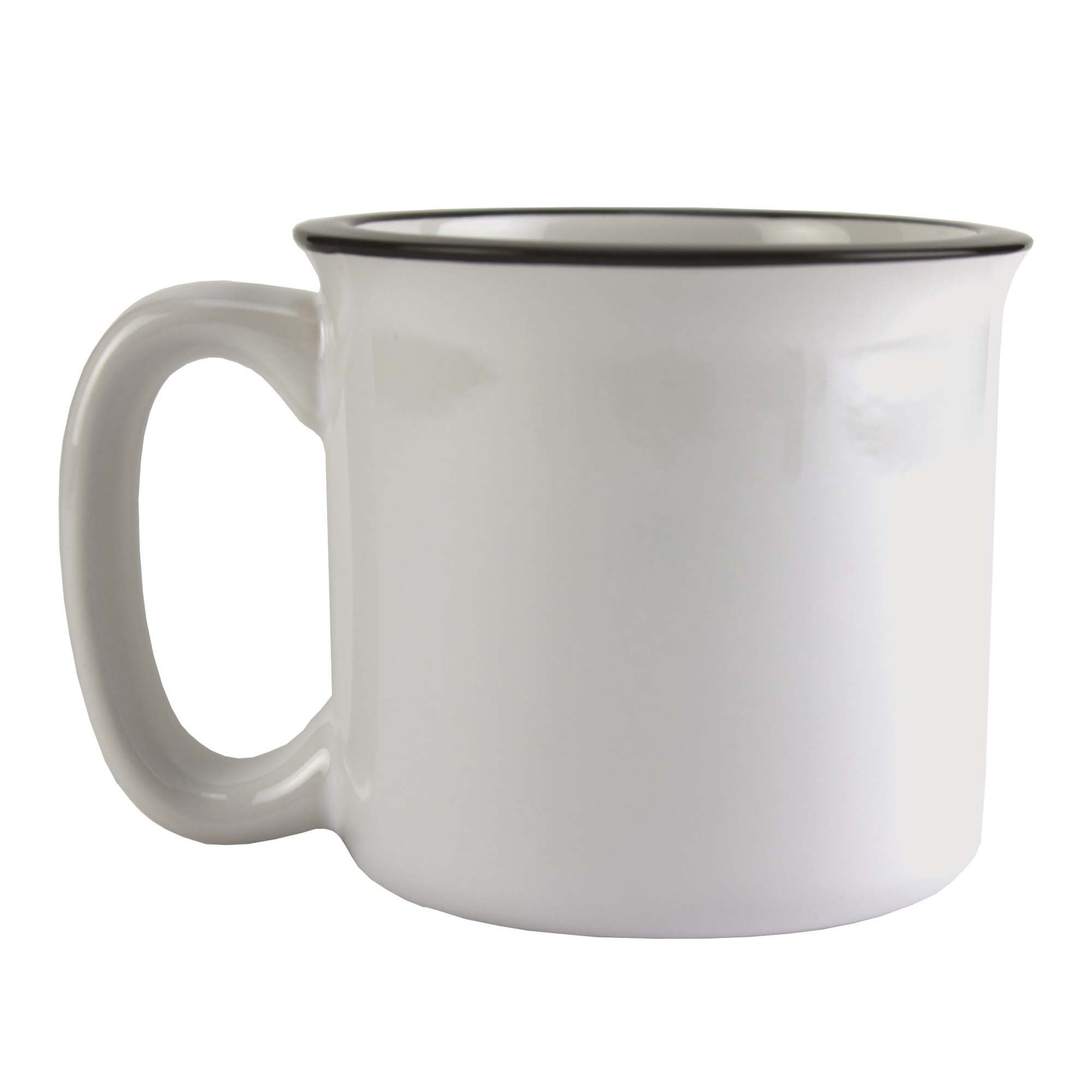 Conde Sublimation Mugs Bulk Blank Ceramic Camp Mug White With Black Rim