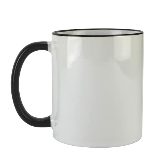 Conde Premium Sublimation Mugs Bulk Blank Ceramic Mug White With Black  Handle and Rim, 11oz case of 36 