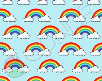 Fully Editable  Pattern Clipart, Vector Graphic, Background, Digital Paper, Download - Rainbows