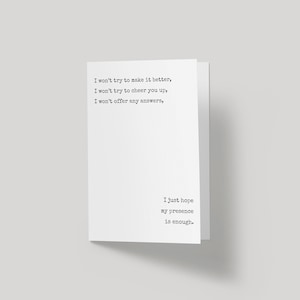 Carte de sympathie // Carte de deuil // Soutien à l’amitié dans le deuil // Carte de fausse couche