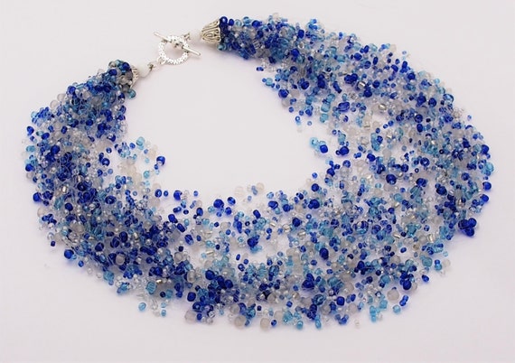 Necklace skies With a Few Perfect Clouds Beaded - Etsy