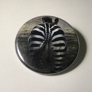 Zebra butt, 1.5&quot; pinback button