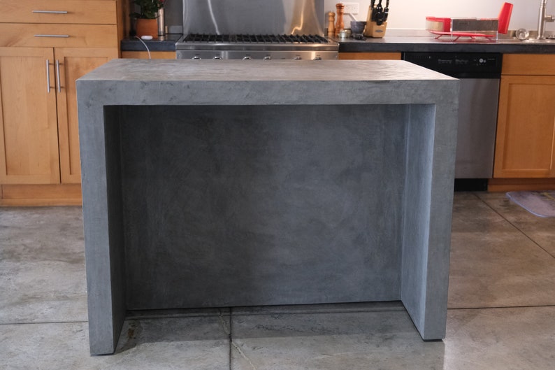Seamless Concrete Kitchen Island Custom Sized Dining Island Etsy