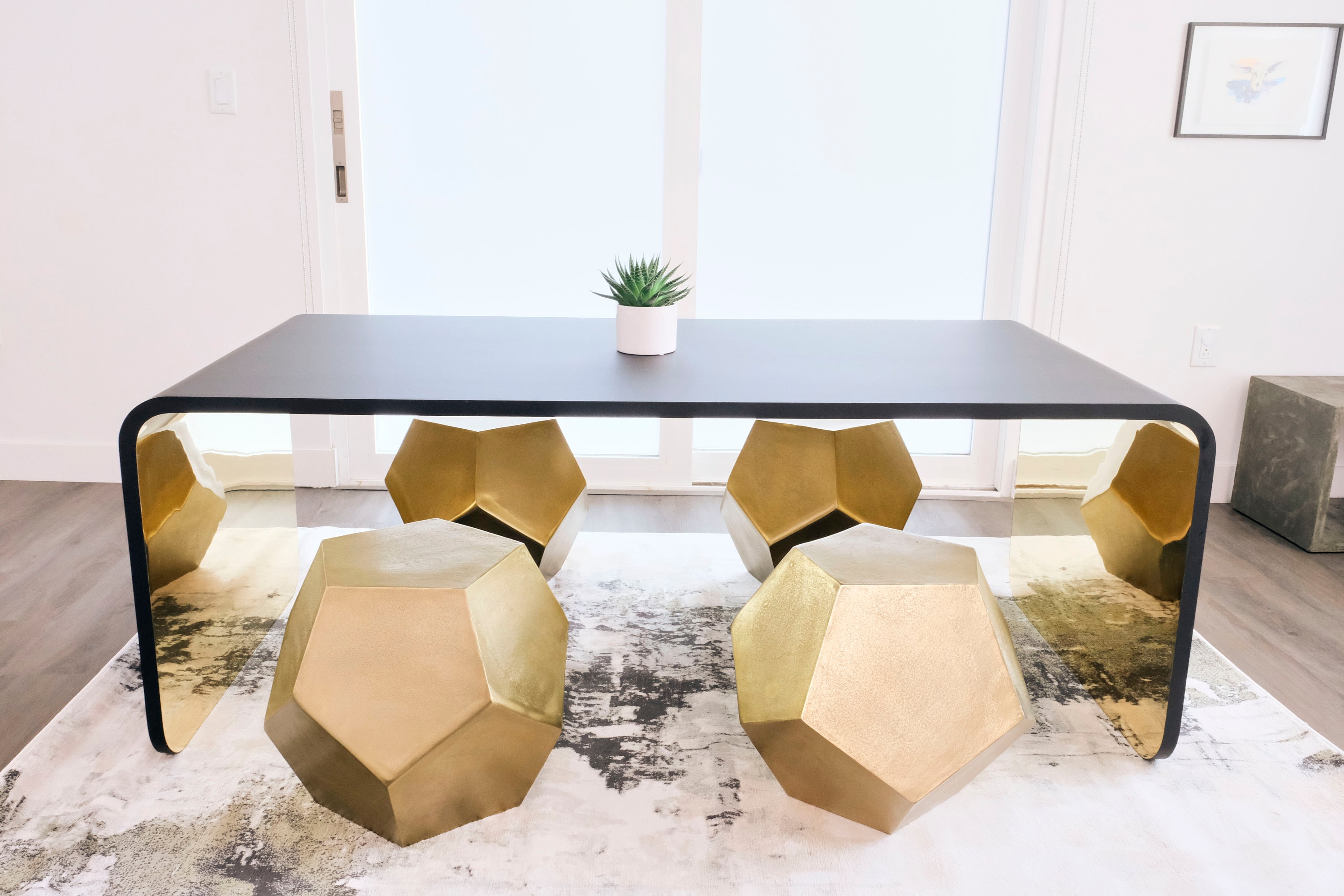 Modern hexagon 2024 dining table