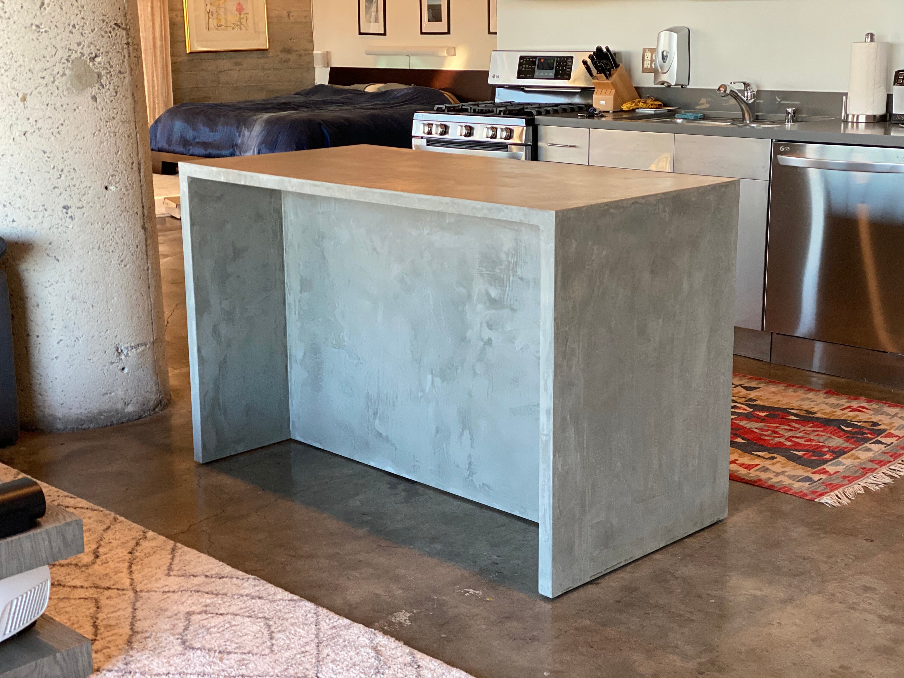 85 Distressed Concrete Waterfall Island Etsy UK