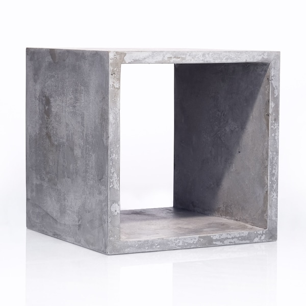 Cube Accent Table | Concrete Nightstand | Cube Coffee Table | Mid Century Modern Furniture | Foyer Table | Minimal Media Console
