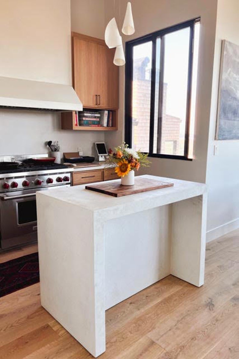 Seamless Concrete Kitchen Island Custom Sized Dining Island Etsy