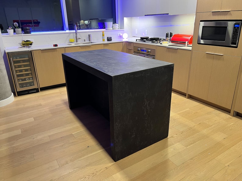 Stunning Tailored Size Concrete Kitchen Island Etsy