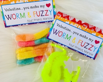 Worm and Fuzzy Valentine! Valentine's Day Digital Card, Print at Home//Instant Download