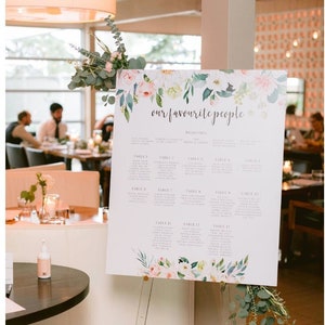 Blush Floral Wedding Seating Chart and Welcome Timeline Sign - DIGITAL//