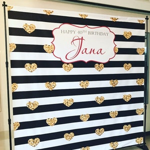 Kate Spade Inspired Birthday backdrop and welcome sign - DIGITAL