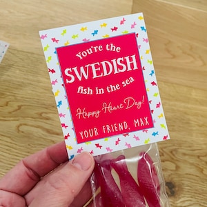 Swedish Fish in the sea!! VALENTINE&#39;S Day // Digital Print // Fish Valentine //Class Gift