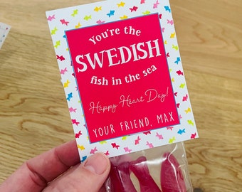 Swedish Fish in the sea!! VALENTINE'S Day // Digital Print // Fish Valentine //Class Gift