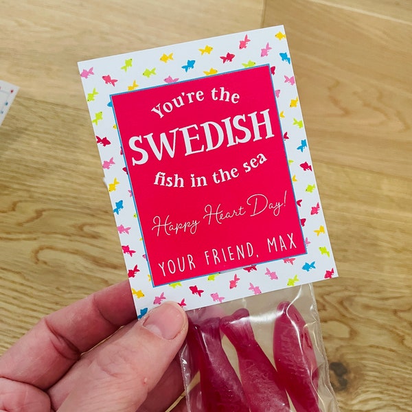 Swedish Fish in the sea!! VALENTINE'S Day // Digital Print // Fish Valentine //Class Gift