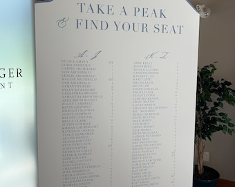 Modern Mountain Peak Wedding Seating Chart and Table Numbers - DIGITAL File //Shaped Welcome sign
