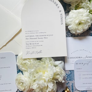 Modern and Minimal Arch Layered Wedding Invitation Set image 3