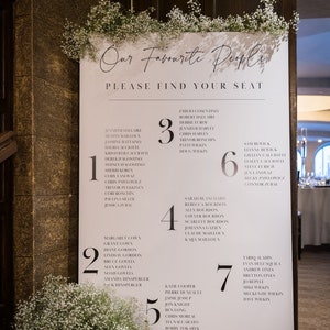 Modern zwart-wit bruiloft welkom en zitplaatsen grafiek teken - DIGITAAL//Welkom teken//Baby's Breathe//Minimal Wedding