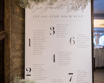 Modern Black and White Wedding Welcome and Seating Chart Sign - DIGITAL//Welcome sign//Baby&#39;s Breathe//Minimal Wedding
