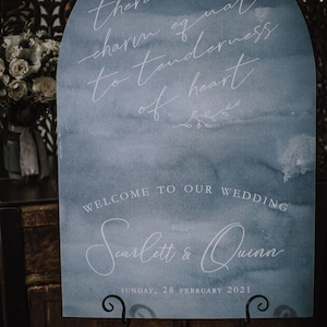 Watercolor Dark and Moody Wedding Welcome Sign - DIGITAL